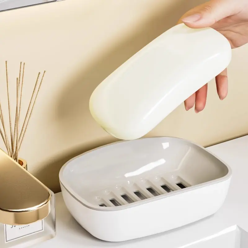 Home Bathroom Bar Soap Holder, Dual Layer Drainage Soap Dish, Large Soap Rack, Laundry Soap Box, Moisture-Resistant, Durable Design