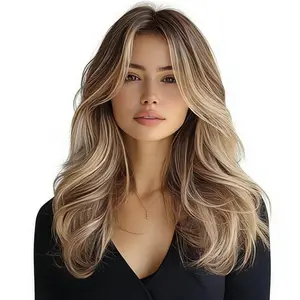 Natural Side-Swept Bang Loose Wave Wig, Fluffy Long Curly Hair, Elegant & Versatile Styling