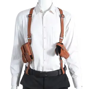 Leather Shoulder Holster for 1911 Concealed Carry - Adjustable Strap Vertical Holster 42CM Secure Discreet Use