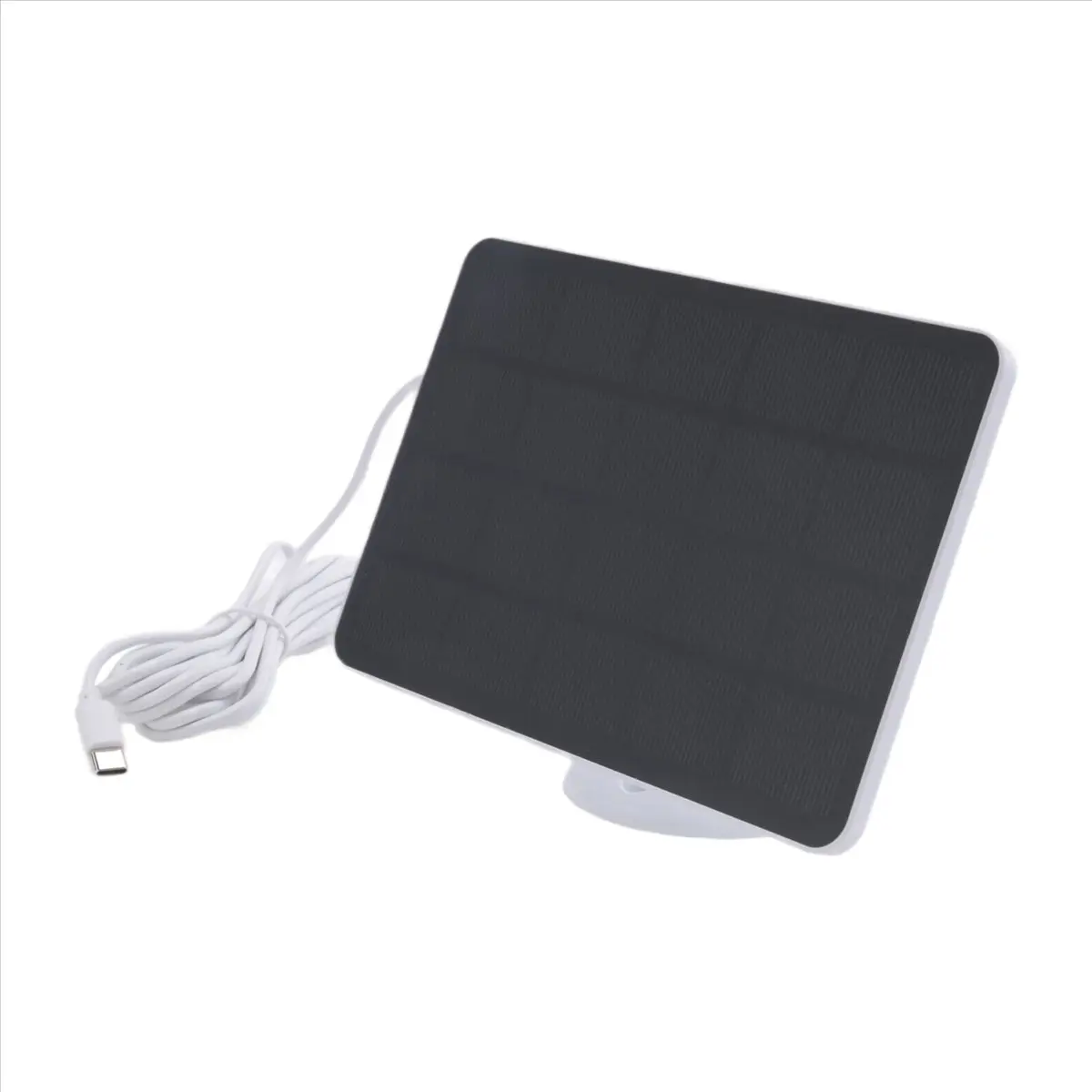 Waterproof 4W Solar Panel Charger for Home Security Camera Solar Cells Powered Charger with Charging Cable,White