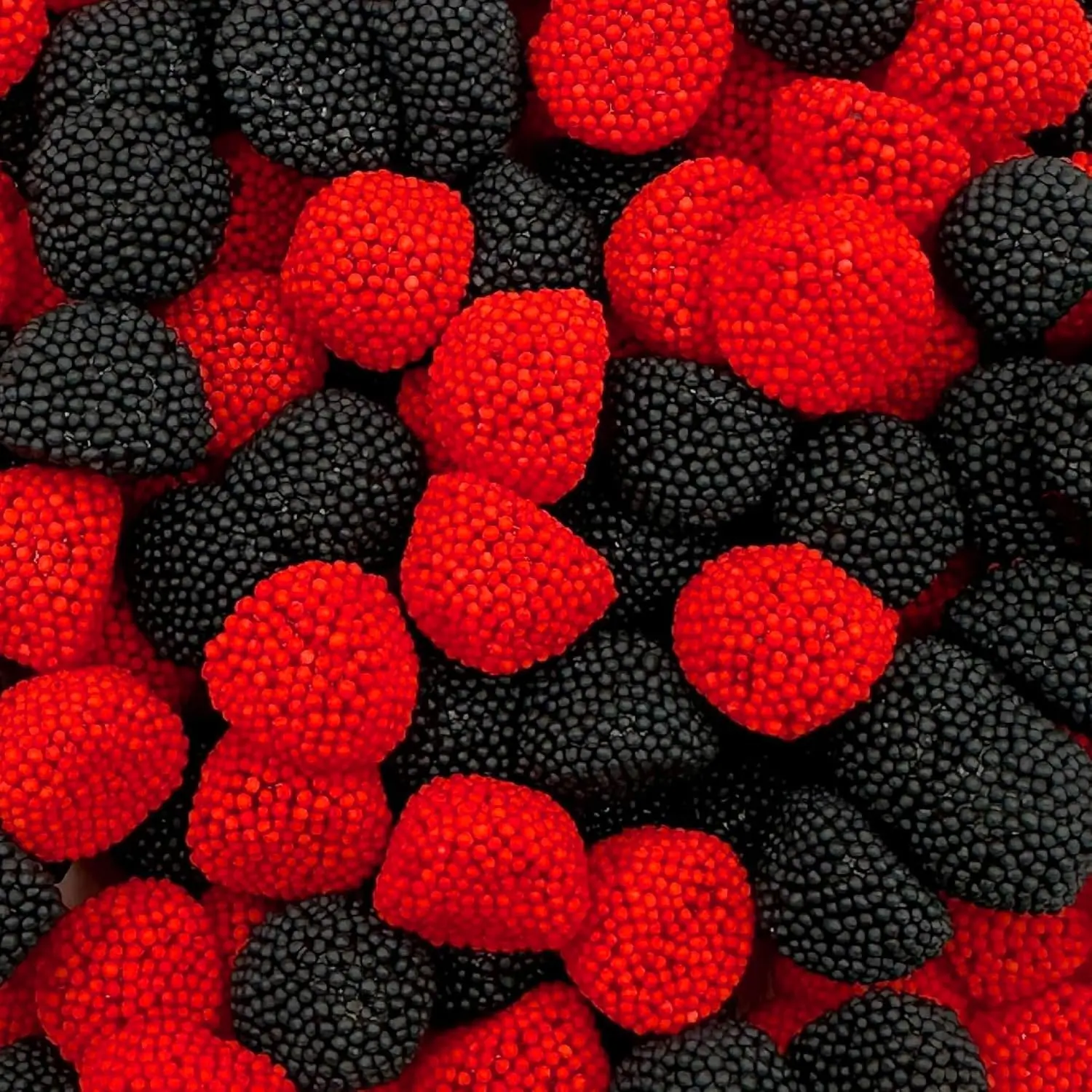 Berries Gummy Candy | 1-Pound Bag | Crunchy Raspberry and Blackberry Chews | Black & Red Candy for Parties, Buffets, and Treat Bags | Fun Crunchy Gummies