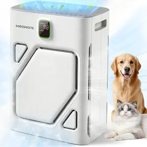 Meowant Pet Air Purifier with HEPA Double-Sided Filter Polygonal Inlet for Pet Hair Capture Activated Carbon H13 Filtration PM2.5 Monitor Quiet Smart Pet-Friendly