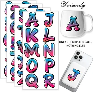 40Pcs/set Alphabet Series Iron On Stickers, Diy Crafts Cup Stickers For Cup Waterproof UV DTF Printable Vinyl Paper Designs Durable Construction Long-Lasting Adhesion Must-Have For Craft Enthusiasts Cups Mugs Sticker Only, Not Cup