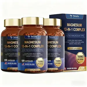 12-in-1 Magnesium Complex 700mg- Supplement with Glycinate Citrate Malate Oxide Taurate Aspartate Orotate, Vegan Capsules for Muscle, Heart, and Relaxation Support magnesium