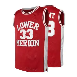 Men's #33 Basketball Jersey - Breathable Polyester, Round Neck Sleeveless Sports Top for Training & Competition