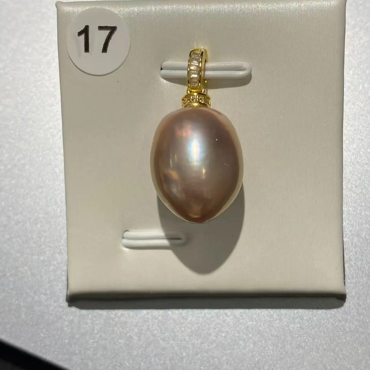 P40023 Large-Size Freshwater Pearl Pendant Necklace with S925 Sterling Silver, Genuine Pearl