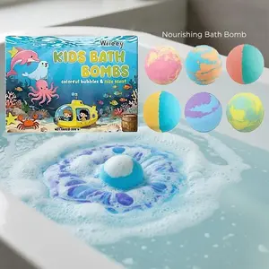 Kids Colorful Bath Bombs, Fizzy Spa Balls Gift Set, Bathtub Fun for Toddlers, Relaxing Holiday Gift, Toys for Kids, Cute Play