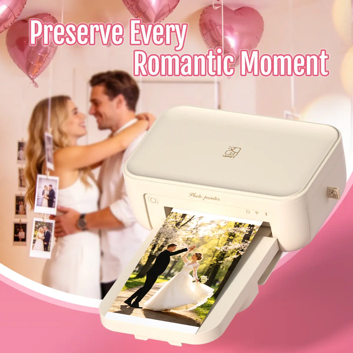 4x6 Desktop Wi-Fi Photo Printer, Wireless Dye Sublimation Home Picture Printer, High Quality HD Color Printing for iPhone & Android, Family Album Anniversary Gift