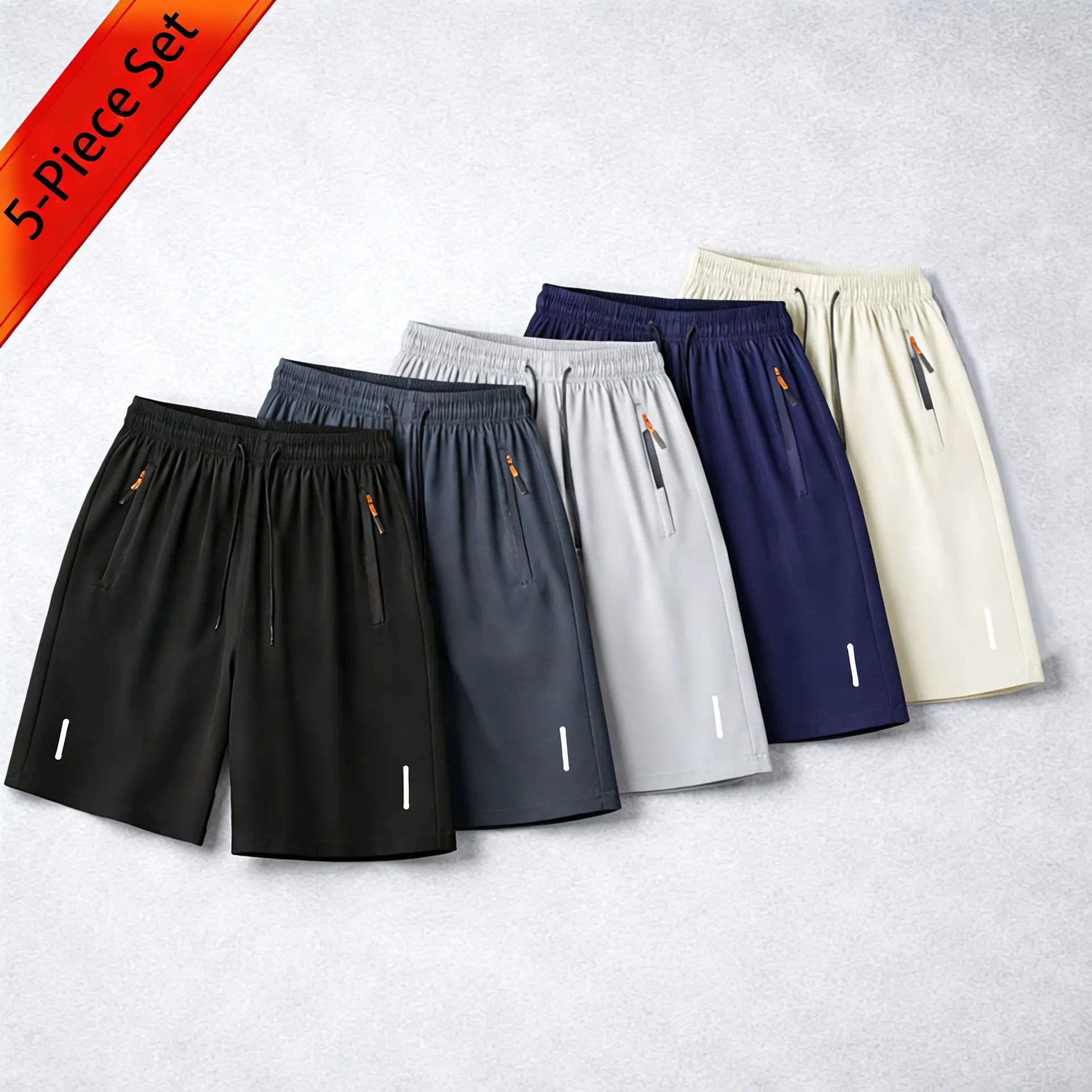 Black + Dark Gray + Light Gray + Dark Blue + Khaki