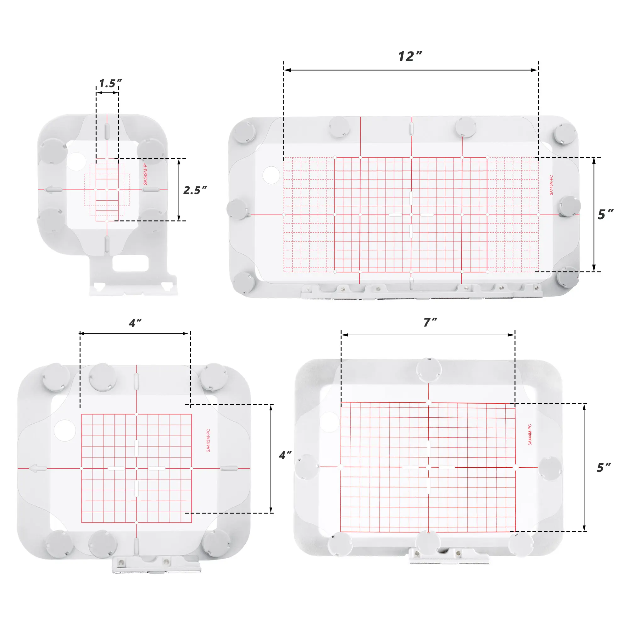 Sew Tech SA44*M Magnetic Round Embroidery Hoop - Metal Sash Frames for Brother PE900, SE2000, PE800, SE1900, PE770, 780D, PE700, PC6500, Innovis 1250, 700 & Babylock ACCORD, BLR, BLR2 Sewing Machines