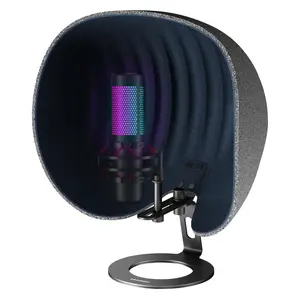 Aokeo Shell Shape Acoustic Shield Microphone Isolation Shield Professional Recording Studio Equipment,360° Music Studio Mic Shield,Suitable for of Blue Yeti, Snowball iCE, HyperX QuadCast, SoloCast,Etc. Audio Mount Noise Smartphone Portable