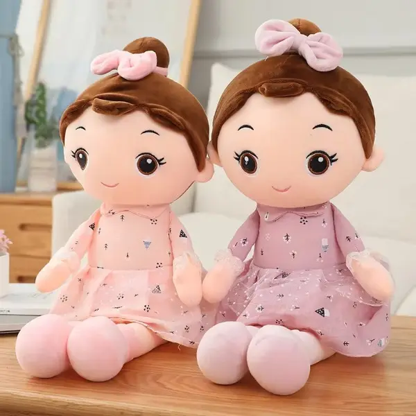45cm Cute Look Angel Girl Plush Toy - Anime Figures, Plush Fabric, Soft Touch Stuffed Doll with Beautiful Dress, Ideal Gift for Girls