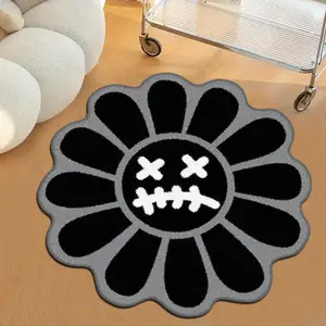 Sunflower Pattern Carpet, Modern Style Washable Non-Slip Area Rug for Living Room Bedroom Sofa Bedside Home Decor
