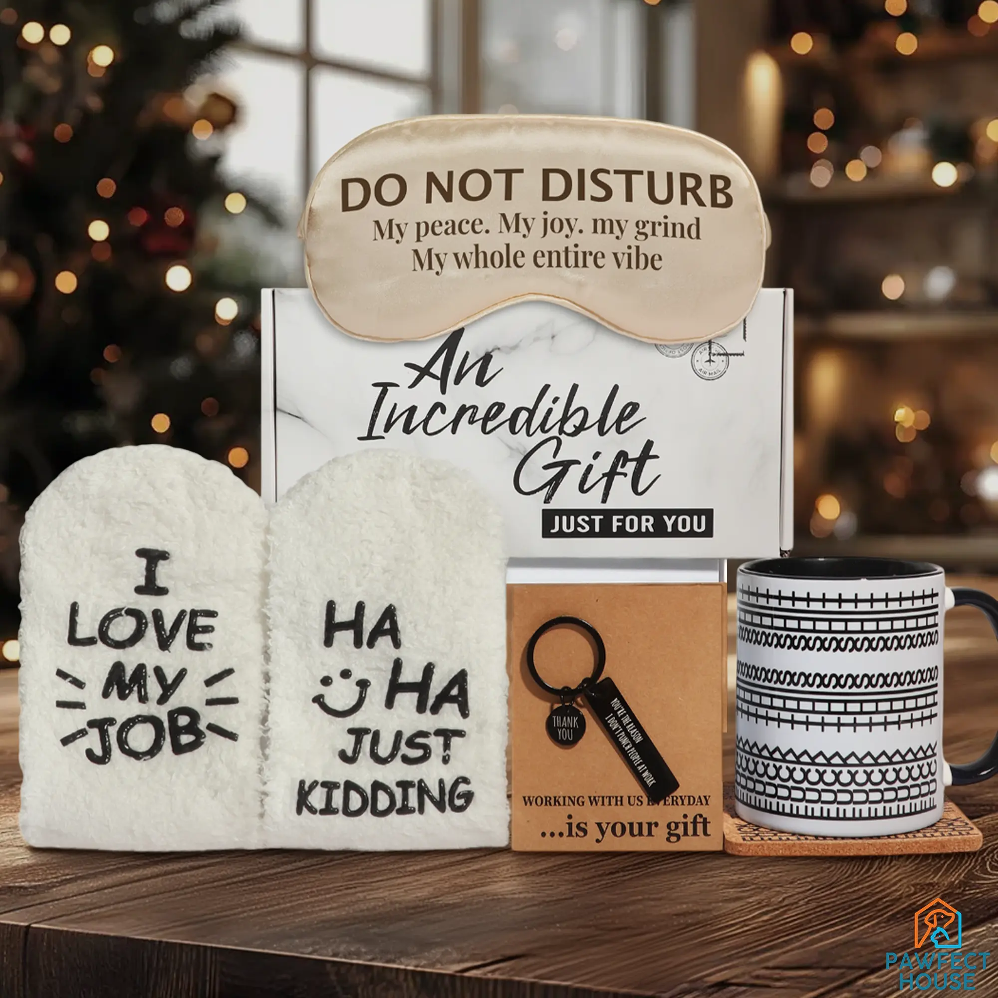 [Good deal] SMS – Humorous Stress Relief Gift Box Set, Box Gift for Christmas, Ceramic Mug, Socks, Eye Mask, Coaster & Greeting Card, Unique Funny Gift for Work & Home, Funny Christmas Giftidea at Office