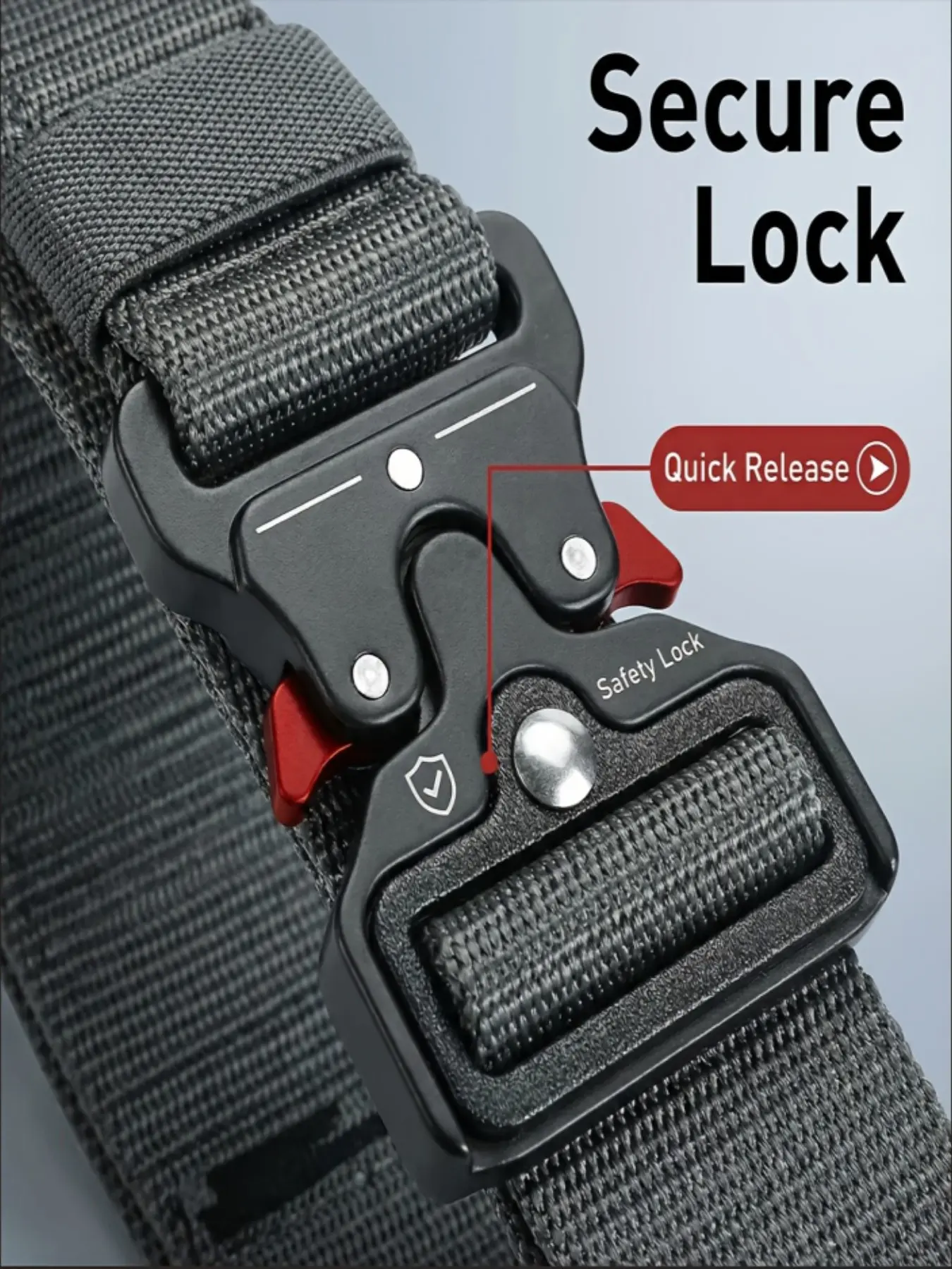Durable Military Grade Nylon Outdoor Tactical Waist Belt Set, Adjustable Straps Three-Piece with Lightweight Quick Release Plastic Buckles, Ideal for Work, Training, Golf, Baseball, Outdoor Activities, Leisure