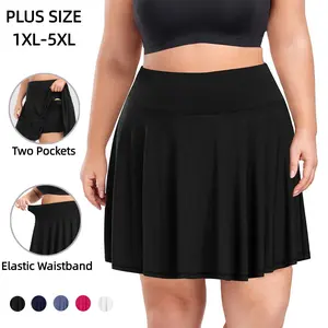 COOTRY Women's 【Plus Size】 Pleated Tennis Skirt with Shorts  High Waisted Tummy Control Athletic Golf Skorts High Waisted Workout Skirts with 2 Pockets & Internal Drawcord | 2026 summer clothes | 2026 Spring Break Gift For Easter's Day Mother's Day tiktok