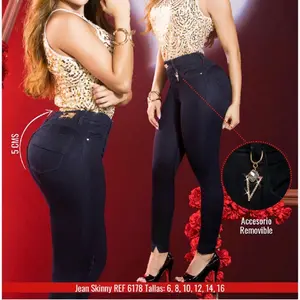 REF: 6178 Colombianos Jeans Skinny with Removable Accessory.