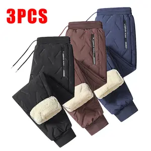 Men's 3-Pack Fleece-Lined Snow Pants - Fleece Lining, Drawstring Waistband, Ideal for Winter Sports & Casual Wear