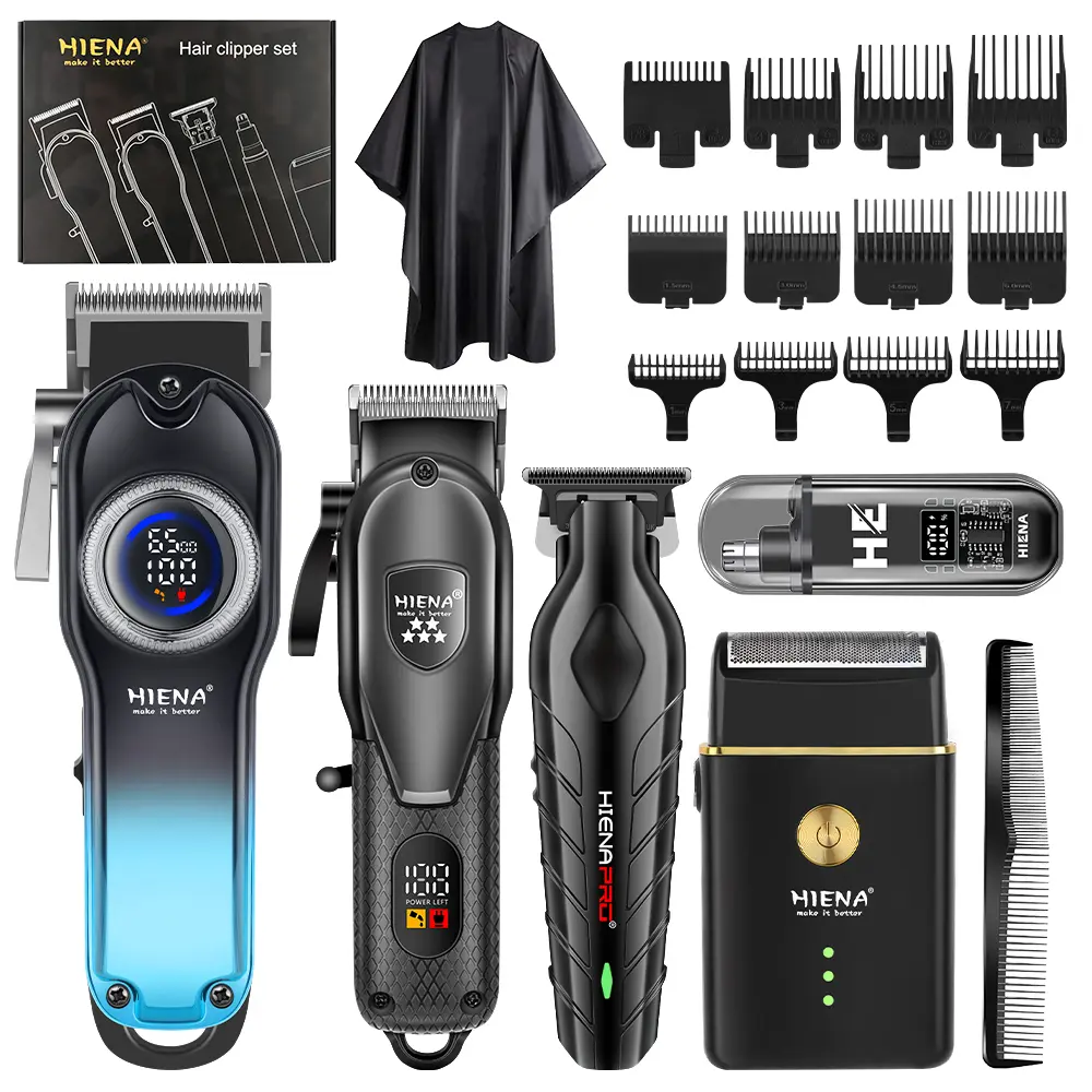 Men's Professional Hair Clipper Set, 5-Piece Trimmer Kit Includes Wireless & Electric Clippers, Precision Styling Tools with Storage Box precision styling tool Barber Equipment