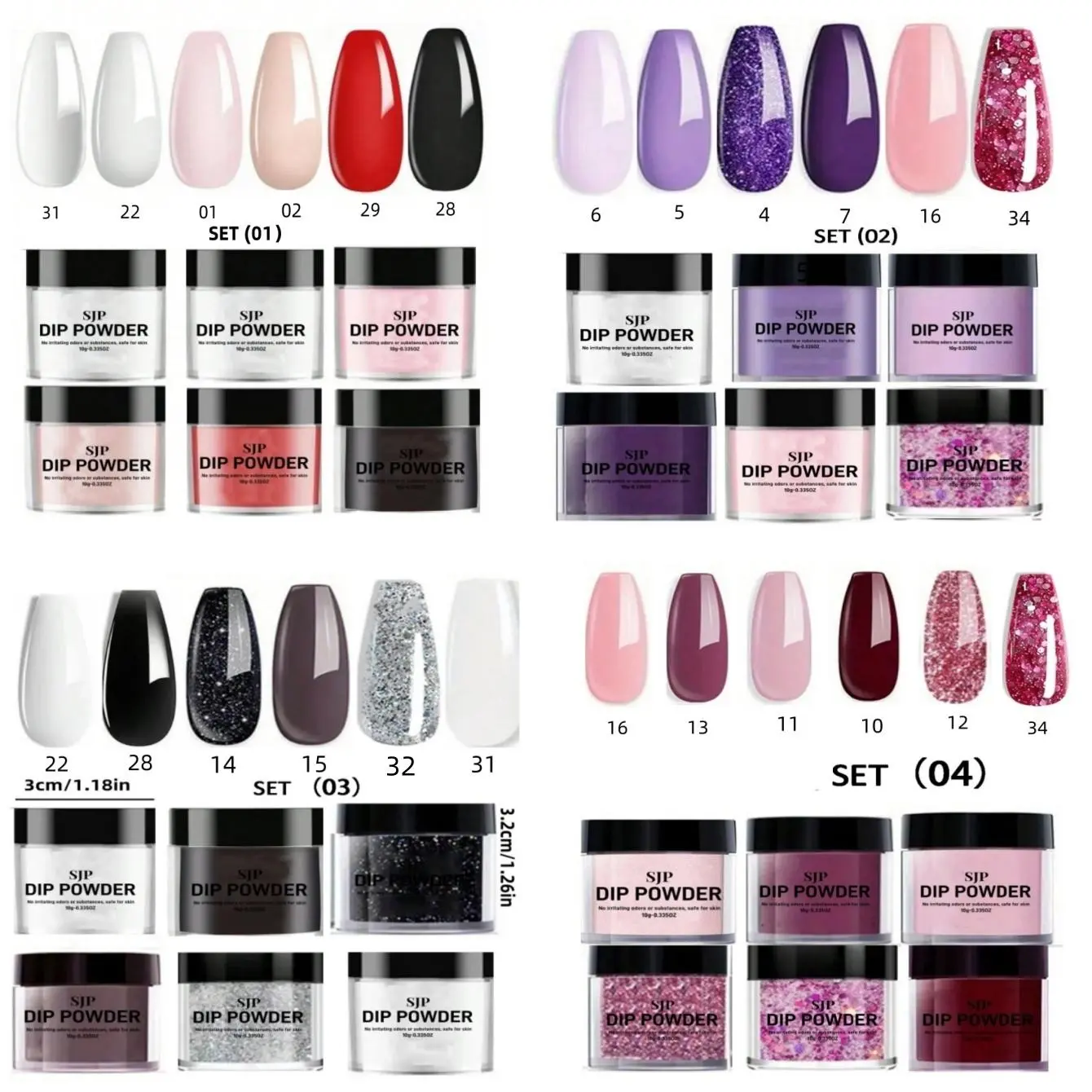 Nail Art Dip Powder Set, 6 Counts/set Nail Art Dip Powder, Professional Cosmetic Manicure Nail Art Accessories for Women & Girls, Nail Art Beginner Kit, Nail Care, Nail Supplies, Nail Art Products