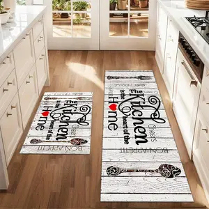 2Pcs Kitchen knives, forks, spoons, tableware Floor mat set for farmhouse kitchen Rug restaurant floor laundry room decor carpet mat, Decorative Rug Mat