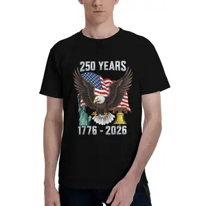 202 USA 250th Anniversary 1776-2026 Eagle Patriotic T-Shirt Proud Americans Breathable summer leisure