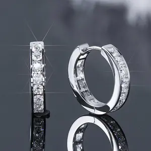 2026 New Arrivals & Fresh Design | 【Must be】Moissanite Hoop Earrings Huggie Earrings VVS1 D Color Synthetic Moissanite Jewelry Perfect Birthday Mother’s Day Gift for Men Women Silver-Tone Earrings