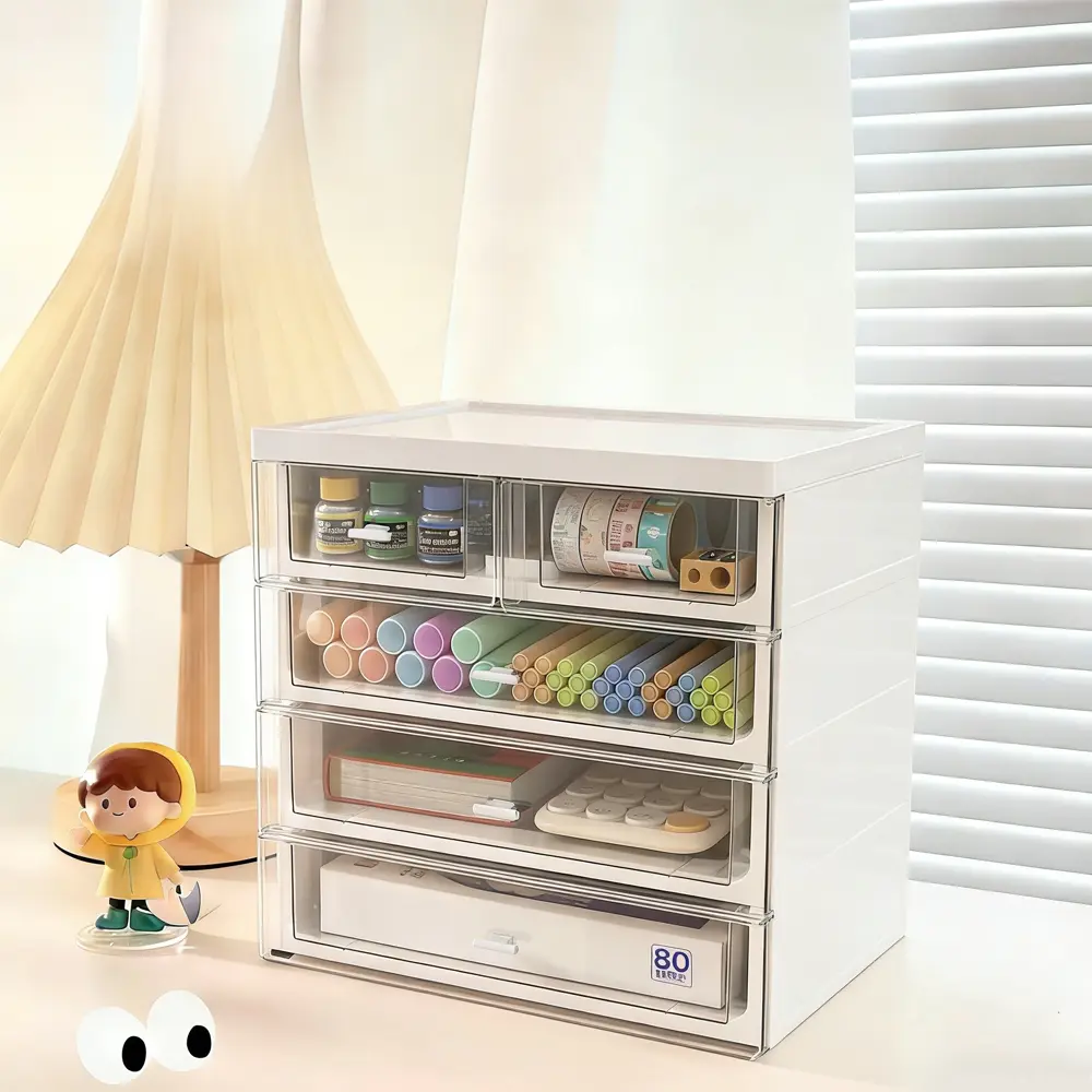 Multi-Layer Drawer Organizer (2/3/4 Tier Options) – Stackable Storage Box for Desk, Makeup & Stationery