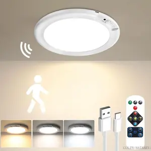 Rechargeable Motion sensor ceiling light with remote-magnetic wireless ceiling light battery powered for closet shower stairs shed hallway porch patio ectEverlanelnspired17PulseTrail5XXALUE BAZAAR11