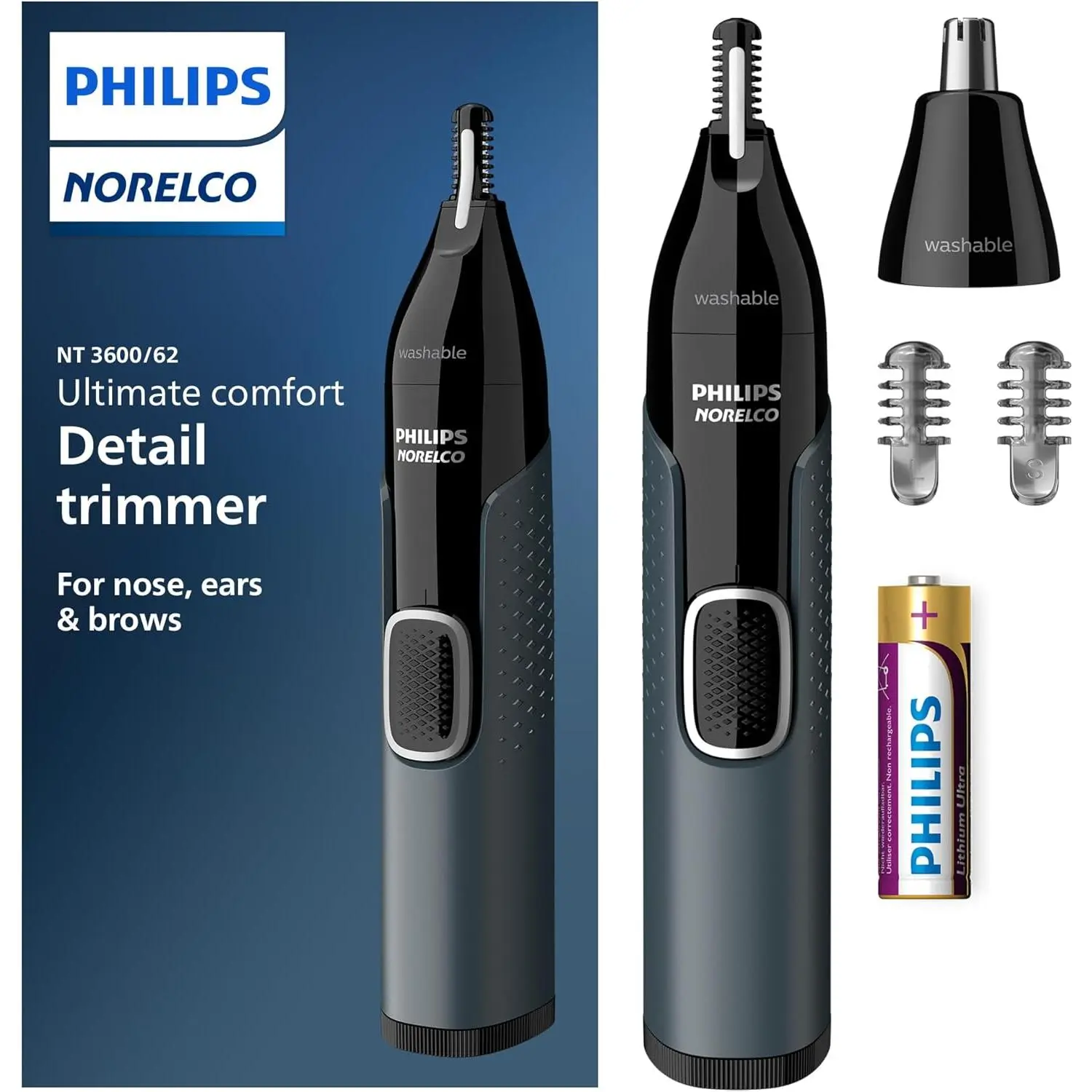 Philips Norelco Nose Trimmer for Nose, Ears, Eyebrows Steel Comfort Philips Norelco Nose Trimmer for Nose, Ears, Eyebrows Steel Comfort