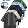 Unisex 100% cotton Crew  T-Shirts Set - Soft Loose Fit Navy Gray Black for Casual Daily Wear Streetwear Crewneck