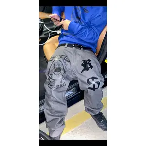 ROLL IT UP - Straight Leg Style Jeans - GRAY