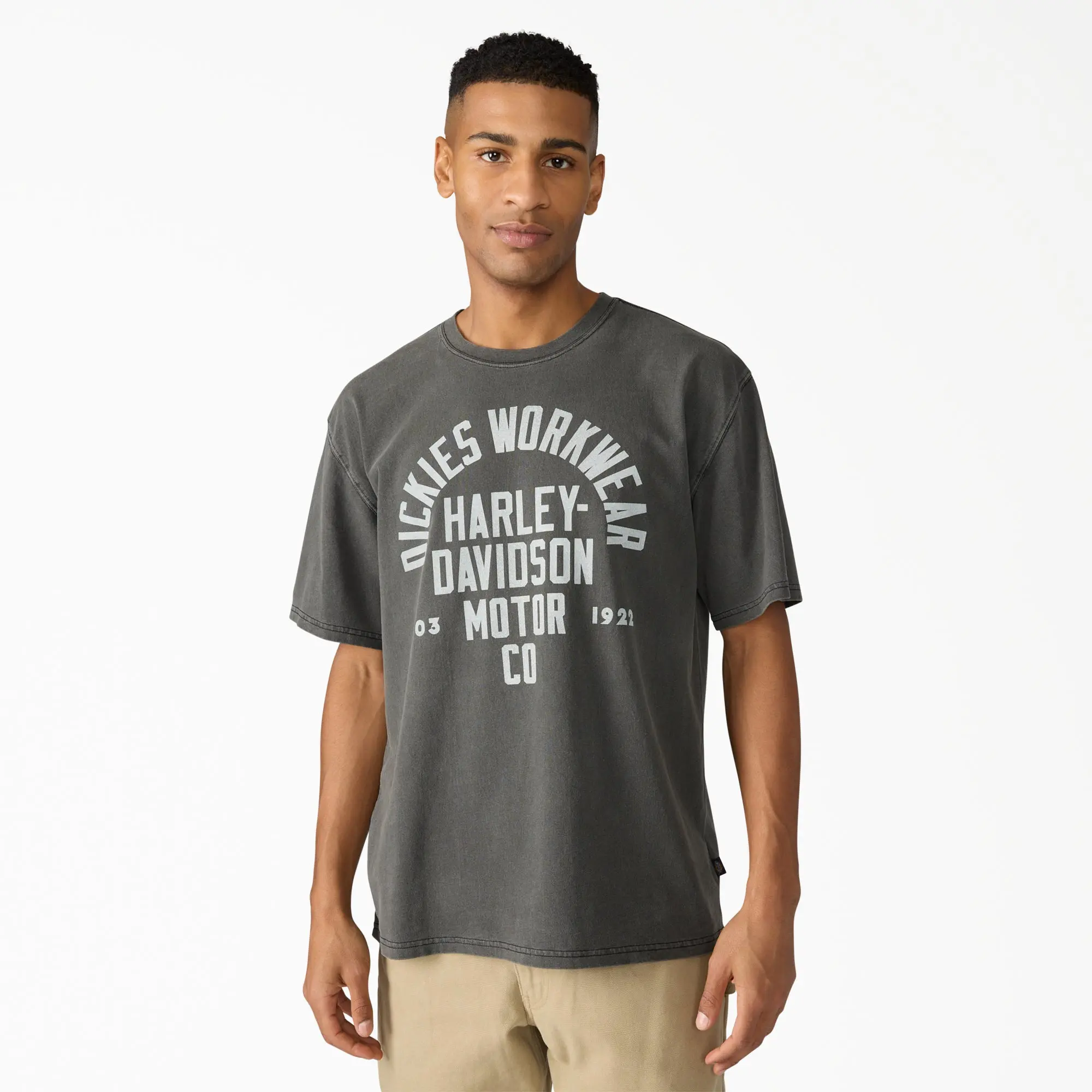 Dickies x Harley-Davidson® Vintage Wash Logo Graphic T-Shirt,Regular Fit Embroidered Logo, Workwear Style