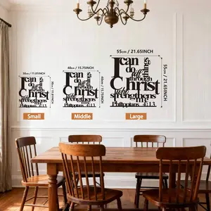 Inspirational Metal Wall Art, 1 Count Christian Bible Verse Wall Decor, Wall Hanging Decor for Home Living