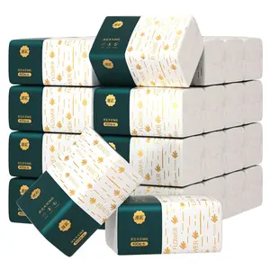 1600pcs/4800pcs/9600pcs Soft Household Toilet Paper Roll, Non-Boxed Single Use Facial Napkins, Recyclable Four-Layer Paper Towels