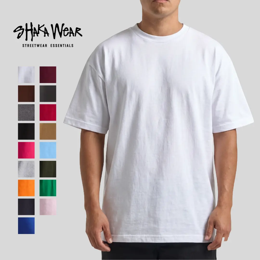 SHAKAWEAR 6.0 oz Active Short Sleeve T-Shirt Lightweight T Shirt Shaka Wear Regular Fit Cotton Tee Active Casual Crew Neck Cotton Shirts Classic