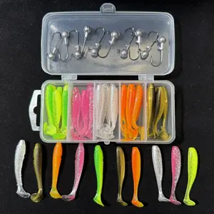 50pcs Handmade Finesse System Fishing Lures - Soft Plastic Paddle Tail Swimbaits Kit for Bass, Trout - Jacobs Adventure Fishing Gear, Fishing Lure