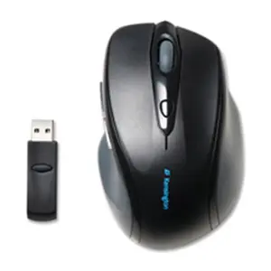 Kensington Ergonomic Cat Toy Mouse - 2.4GHz Wireless, Full-Size, Ergo Shape, Scroll Wheel, USB Receiver, Rubber Grip, HD Sensor, 3.5in x 5.25in x 1.75in, Black, AA Batteries (KMW72370)