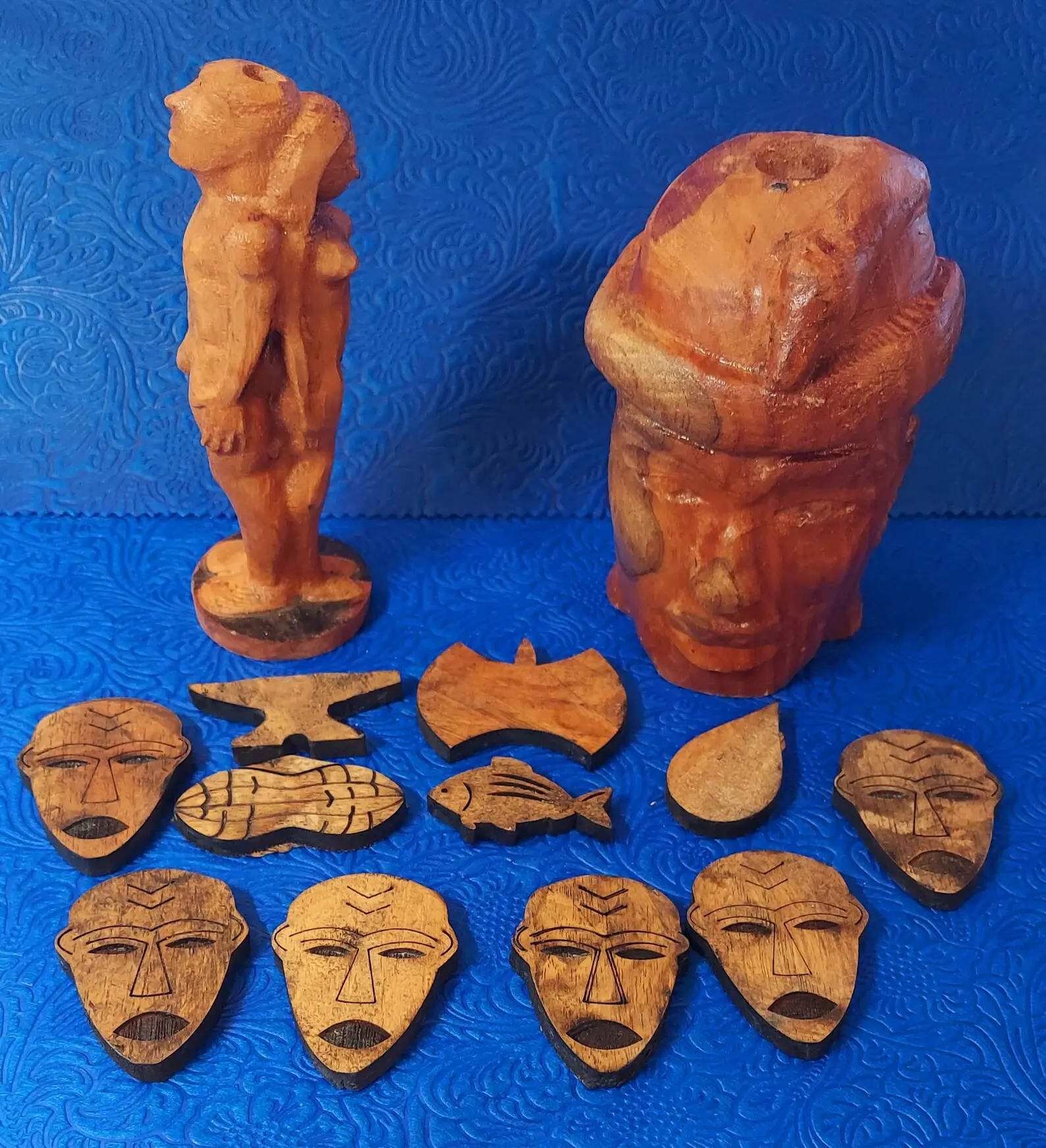 Olokun Ifa Wooden Tool Set Handmade Cedar Babalawo Orisha Altar Tools