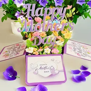 3D Flower Bouquet Floral Greeting Card, Sentimental Keepsake with Charming Design, Thoughtful Mother's Day Gift for Her, Mother's Day Card