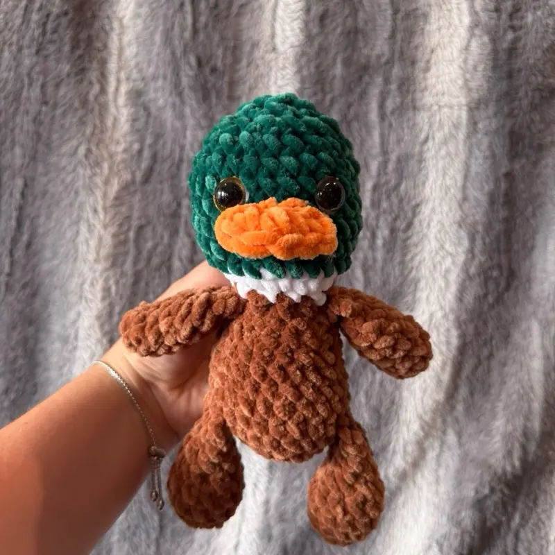 Chunky Crochet Mallard Duck Plushie - Handmade