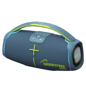 New Wireless 50W Portable Bluetooth Speaker with Carry Handle Audio Waterproof connected to Smartphone bt speaker sound system Black