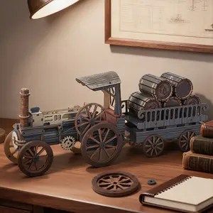 1 set, 3D wooden tractor assembly model kit, Vintage Handcrafted, industrial retro style, suitable for manual assembly enthusiasts, decompression and healing, decorative ornaments, educational toys, birthday and holiday gifts, Handmade Gifts