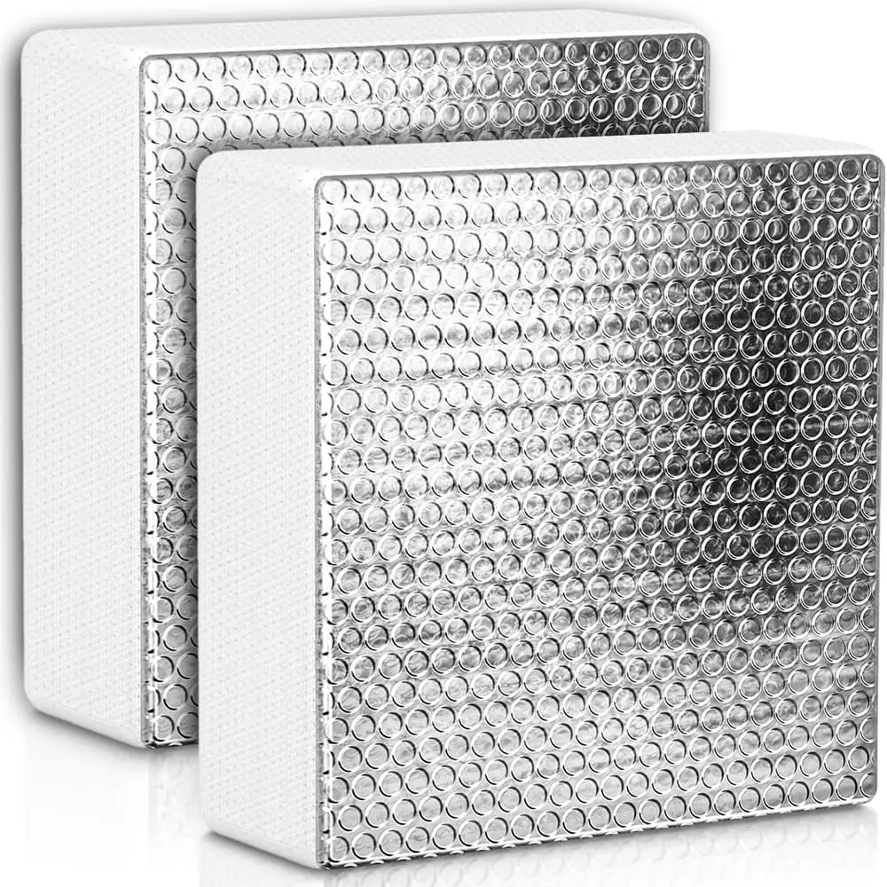 RV Vent Insulator 14″X14″X3″, 2 Piece Universal RV Skylight Cover with Reflective Surface, Skylight Shade Energy Savings Sunroof Fits for 14 Inch X 14 Inch Rv/Camper Vents