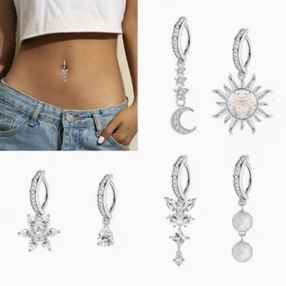 6pcs 14G Clicker Belly Button Rings for Women 83.48gal Surgical Steel, with Butterfly, Snake More Ideal for Body Piercing