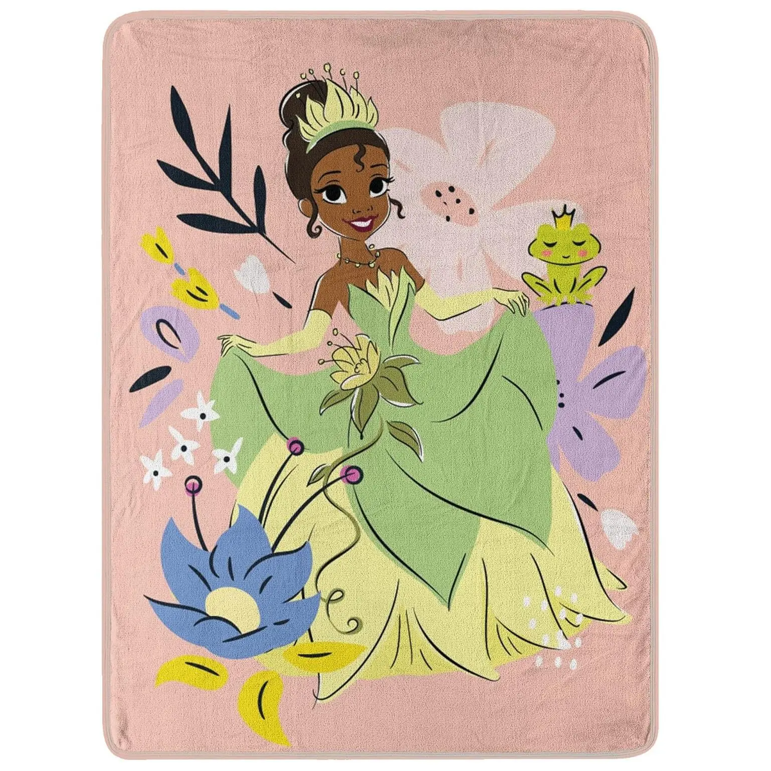 [SummerVibes] DISNEY CLASSIC Princess and The Frog Throw Blanket - Soft, Cozy, and Cute with Vibrant Cartoon Designs - Perfect for Girls, Women