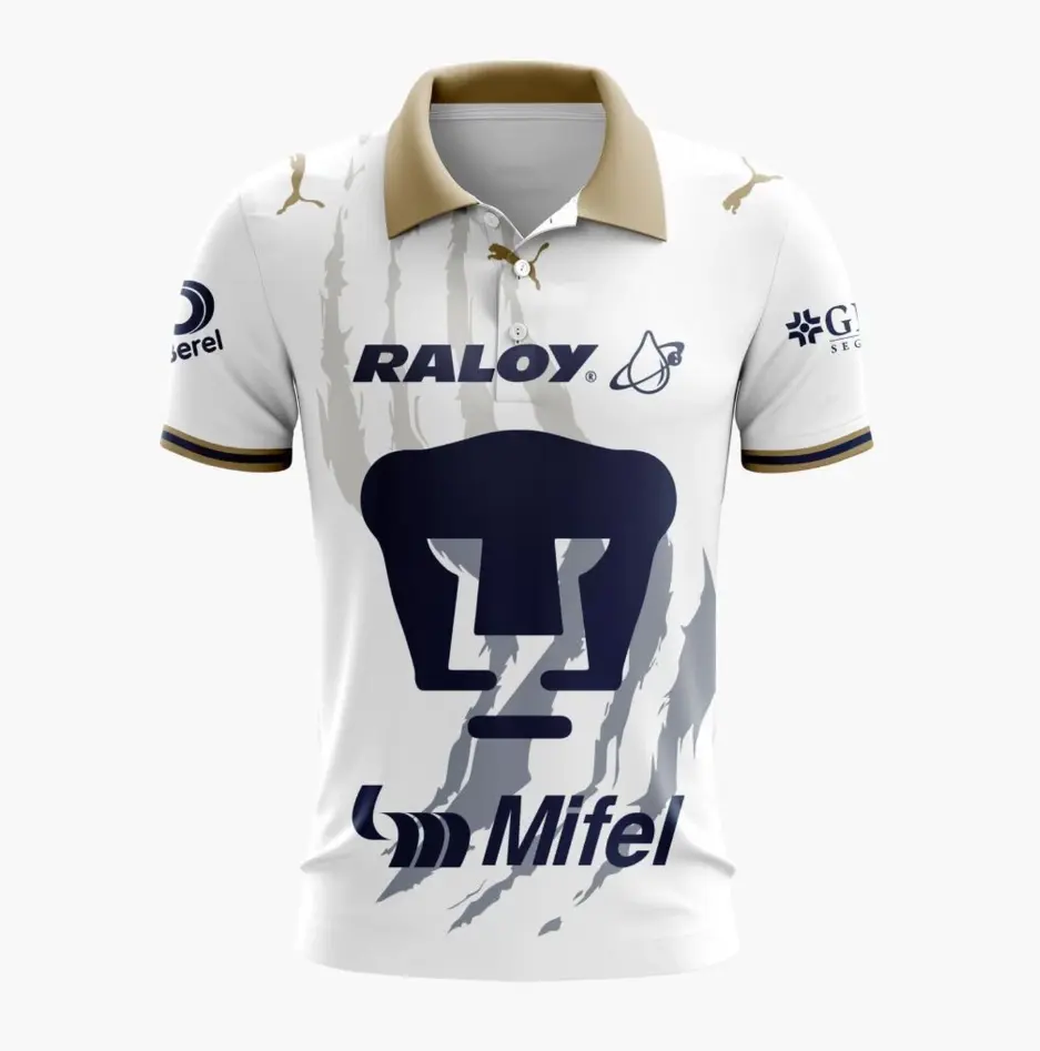 Pumas UNAM 2026-2027 Away Polo Shirt, Liga MX Soccer Polo, Unisex Football Fan Apparel