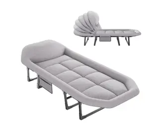 Folding Camping Bed, Adjustable Camping Cot with Mattress for Patio or Beach