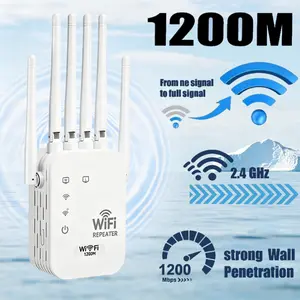 WiFi Extender 2026 6-Antenna Strong Signal, 1200Mbps Dual Band Booster, Wide Signal Coverage,Wireless Remote Amplifier, Ideal for Home Studios, Remote Workspaces, computer,summervibes
