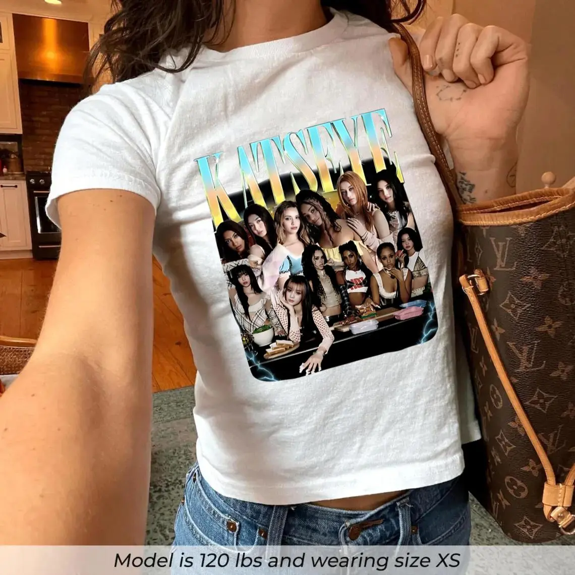 Katseye Vintage Girl Group Baby Tee, Graphic Music Fan Shirt